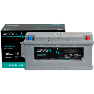 ABSEL PLATINUM AGM BATTERY 12V 105AH 950A (394*175*190) 0  (R+)